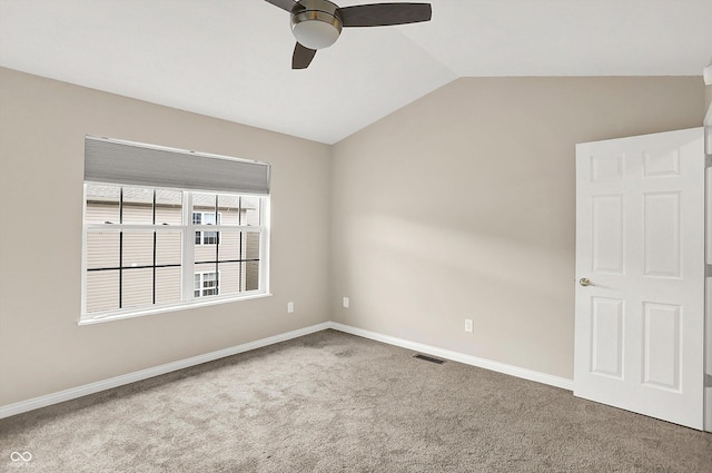 3084 Armory Dr, Indianapolis, IN 46208 - carpeted empty room featuring ceiling fan and vaulted ceiling
