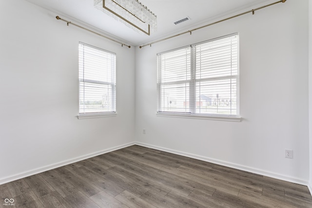 6143 Madera Dr, Whitestown, IN 46075 - unfurnished room featuring dark wood finished floors and baseboards