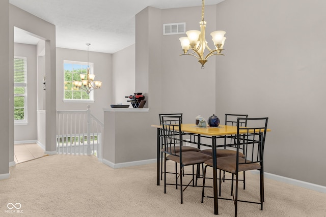 866 Rosalind Pl, Carmel, IN 46032 - dining space featuring a chandelier and carpet flooring