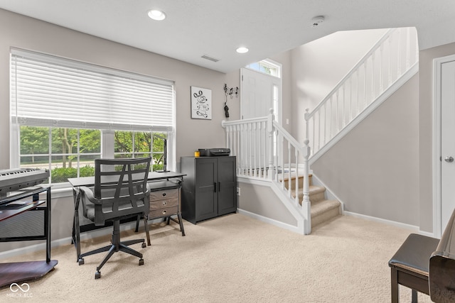 866 Rosalind Pl, Carmel, IN 46032 - office area featuring carpet and recessed lighting