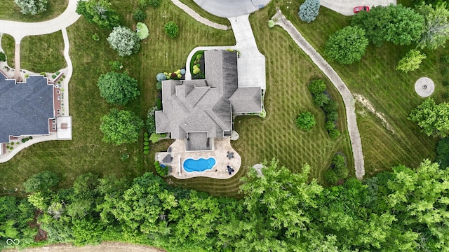 4545 Pascagoula Run, Greenwood, IN 46143 - aerial overview of property's location featuring a pool