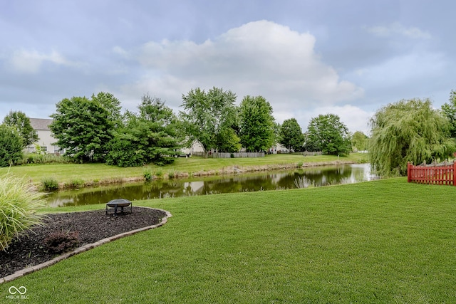 12291 Cobblestone Dr, Fishers, IN 46037 - view of grassy yard with a water view