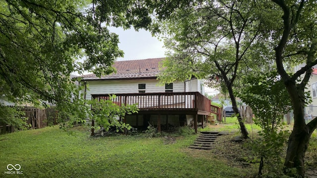 1338 Glenn Ave, Wabash, IN 46992 - back of house with a deck and stairs