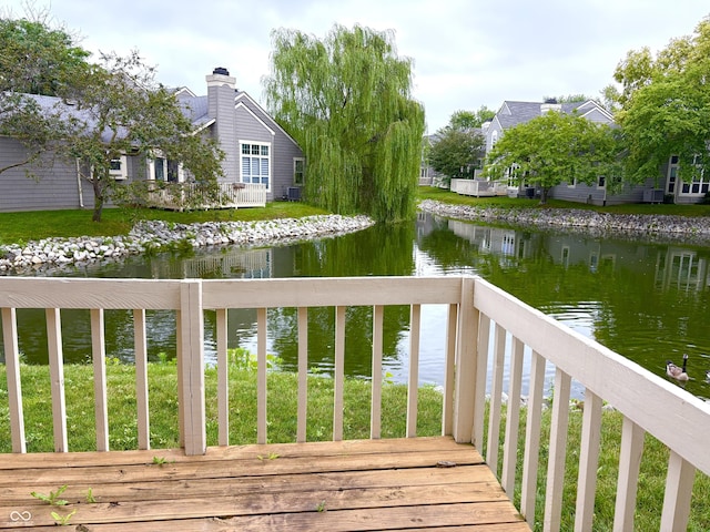 6458 Watham Ct, Indianapolis, IN 46250 - deck featuring a water view
