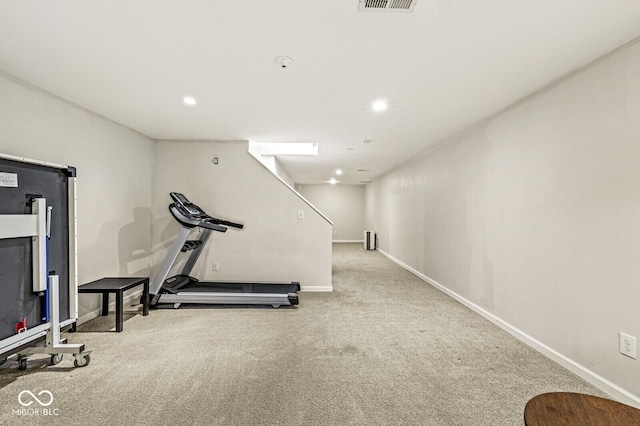 12034 Gatwick View Dr, Fishers, IN 46037 - exercise room featuring carpet and recessed lighting