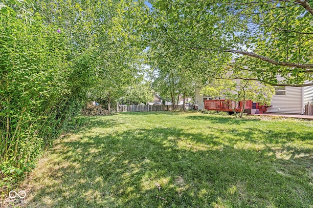 12034 Gatwick View Dr, Fishers, IN 46037 - view of yard with a wooden deck