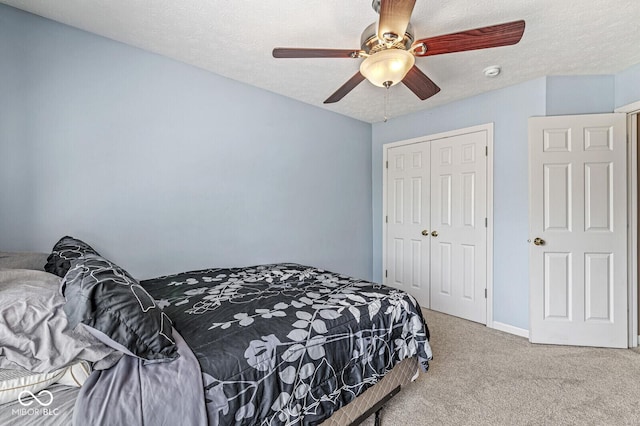 12034 Gatwick View Dr, Fishers, IN 46037 - bedroom with carpet floors, a closet, and ceiling fan