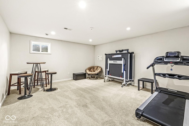 12034 Gatwick View Dr, Fishers, IN 46037 - exercise room with carpet floors and recessed lighting
