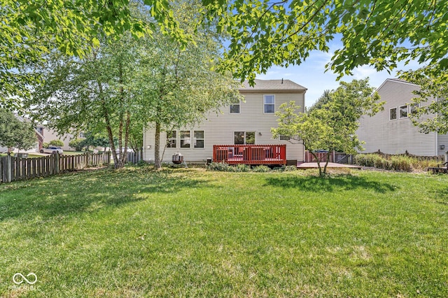 12034 Gatwick View Dr, Fishers, IN 46037 - rear view of property with a wooden deck