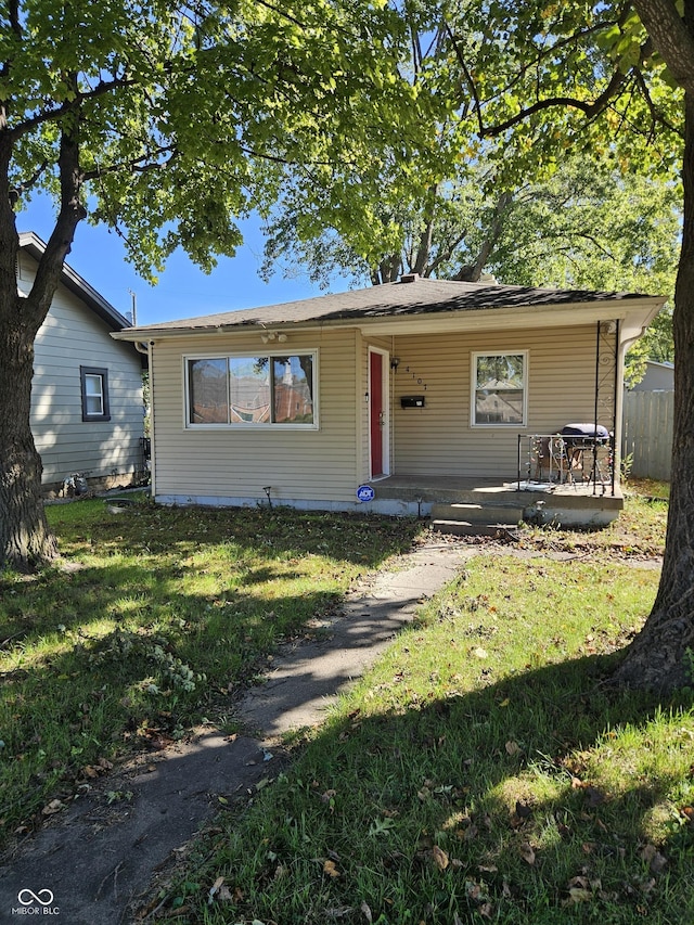 4107 Weaver Ave, Indianapolis, IN 46227 - view of front of property with a front lawn and covered porch