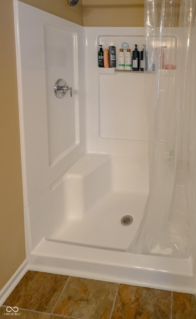 14521 Stewart Cir, Fishers, IN 46038 - full bathroom featuring a stall shower and tile patterned floors