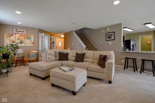 14521 Stewart Cir, Fishers, IN 46038 - living room featuring light colored carpet and recessed lighting