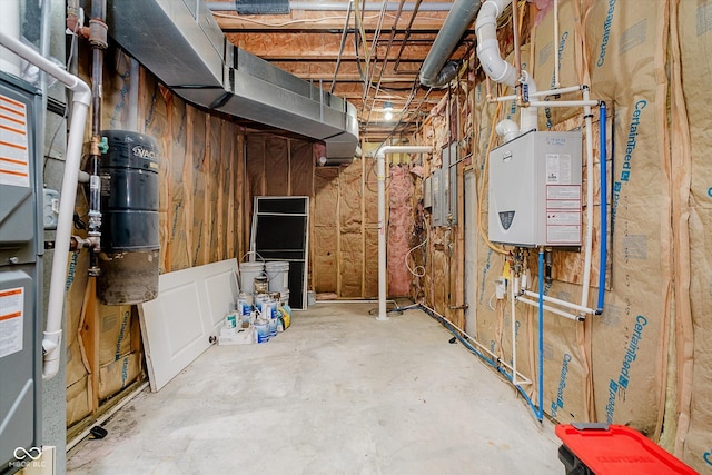 7178 Lockford Walk N, Avon, IN 46123 - unfinished basement with tankless water heater and a central vacuum unit