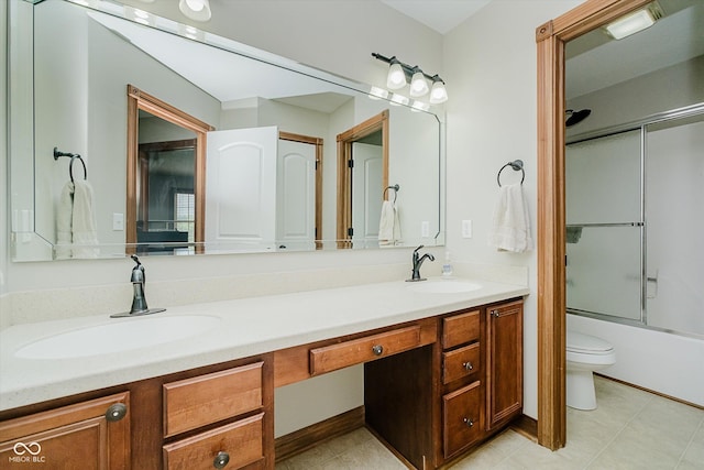 7178 Lockford Walk N, Avon, IN 46123 - full bathroom with double vanity and bath / shower combo with glass door