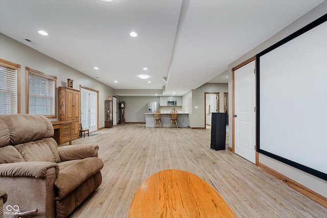 7178 Lockford Walk N, Avon, IN 46123 - cinema room featuring light wood finished floors and recessed lighting
