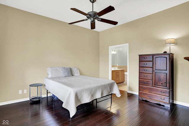 4219 Trilithon Ct, West Lafayette, IN 47906 - bedroom with hardwood / wood-style flooring, ensuite bath, and ceiling fan