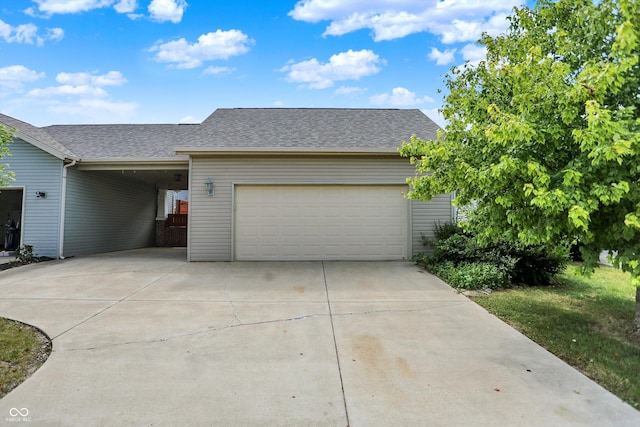 4219 Trilithon Ct, West Lafayette, IN 47906 - view of side of home with concrete driveway, a shingled roof, and a garage