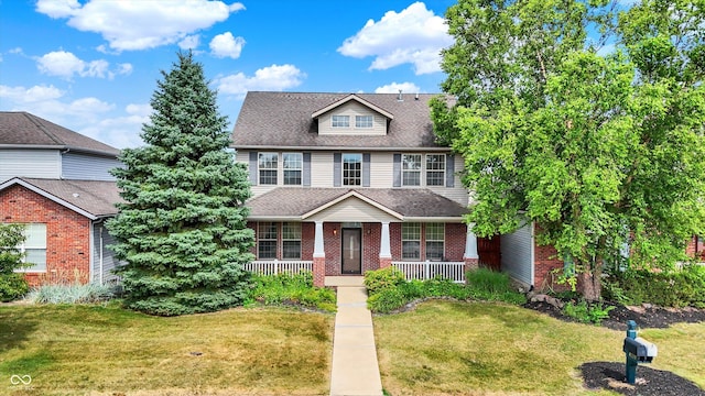 4219 Trilithon Ct, West Lafayette, IN 47906 - view of front of property featuring a front lawn, a porch, and brick siding