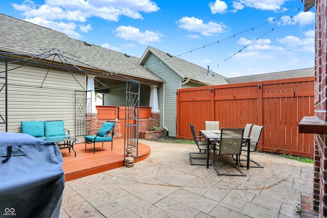4219 Trilithon Ct, West Lafayette, IN 47906 - view of patio / terrace featuring outdoor dining area, a deck, and an outdoor living space