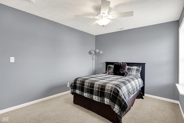 4219 Trilithon Ct, West Lafayette, IN 47906 - carpeted bedroom with a ceiling fan and a textured ceiling