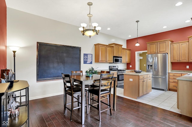 4219 Trilithon Ct, West Lafayette, IN 47906 - dining space with light wood-type flooring, recessed lighting, and a chandelier