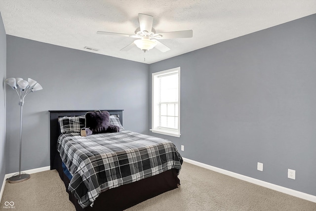 4219 Trilithon Ct, West Lafayette, IN 47906 - bedroom featuring carpet, ceiling fan, and a textured ceiling