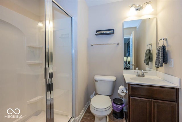 15540 Provincial Ln, Fishers, IN 46040 - full bathroom with a stall shower, vanity, and tile patterned flooring