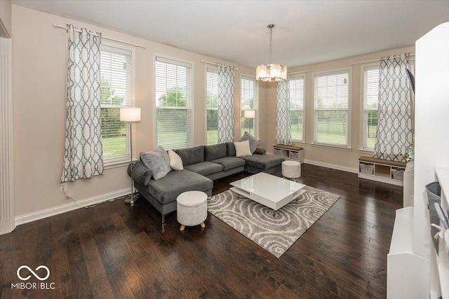 15540 Provincial Ln, Fishers, IN 46040 - living room featuring wood finished floors and a chandelier