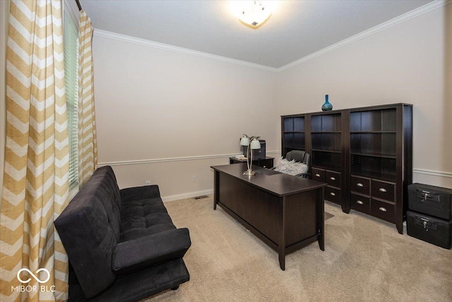 15540 Provincial Ln, Fishers, IN 46040 - home office with ornamental molding and light carpet