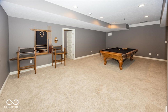 15540 Provincial Ln, Fishers, IN 46040 - recreation room featuring recessed lighting, billiards, and carpet