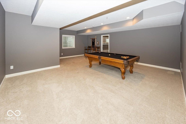 15540 Provincial Ln, Fishers, IN 46040 - rec room featuring carpet, billiards, and recessed lighting