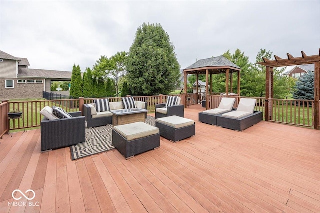 15540 Provincial Ln, Fishers, IN 46040 - deck featuring outdoor lounge area and a gazebo