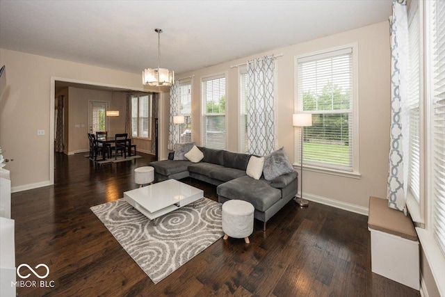 15540 Provincial Ln, Fishers, IN 46040 - living room featuring a chandelier and wood finished floors