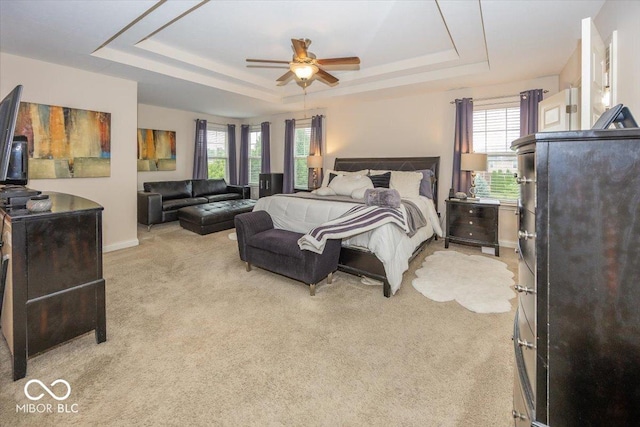 15540 Provincial Ln, Fishers, IN 46040 - carpeted bedroom with a raised ceiling and ceiling fan