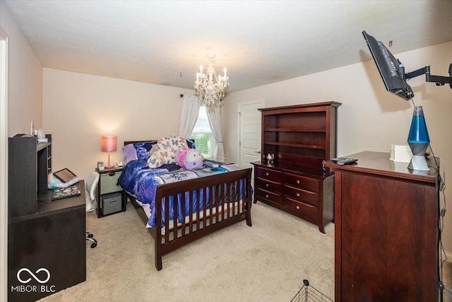 15540 Provincial Ln, Fishers, IN 46040 - bedroom featuring carpet flooring and a chandelier