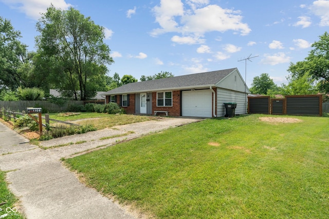 1108 Warwick Dr, New Whiteland, IN 46184 - ranch-style house featuring an attached garage, dirt driveway, and brick siding