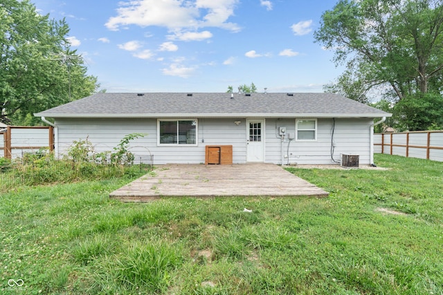 1108 Warwick Dr, New Whiteland, IN 46184 - back of property featuring a wooden deck and a shingled roof