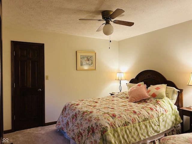 8413 Catamaran Dr, Indianapolis, IN 46236 - carpeted bedroom featuring a textured ceiling and ceiling fan