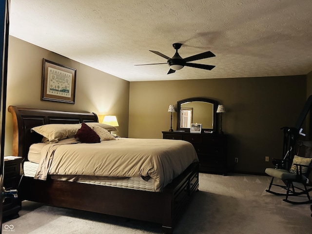 8413 Catamaran Dr, Indianapolis, IN 46236 - carpeted bedroom with a textured ceiling and ceiling fan