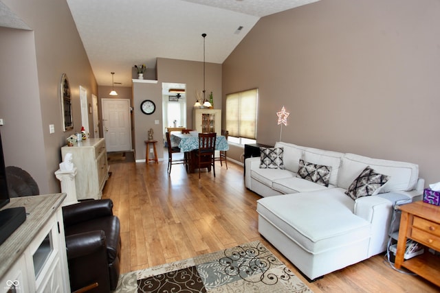 2909 Inverrary Ct, Indianapolis, IN 46234 - living area featuring light wood-style floors and high vaulted ceiling
