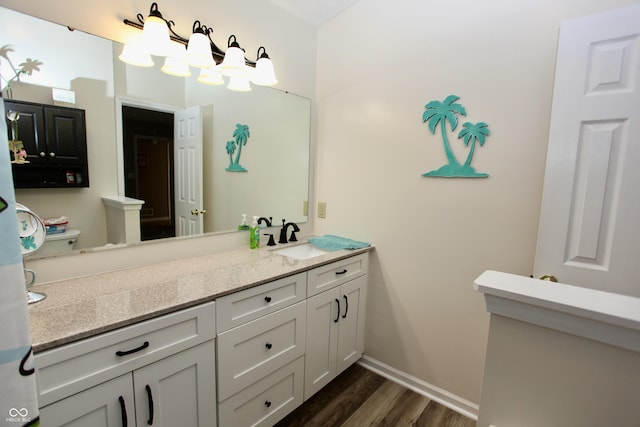 2909 Inverrary Ct, Indianapolis, IN 46234 - bathroom with wood finished floors and double vanity