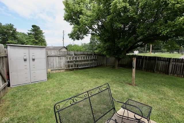 2909 Inverrary Ct, Indianapolis, IN 46234 - fenced backyard featuring a storage unit