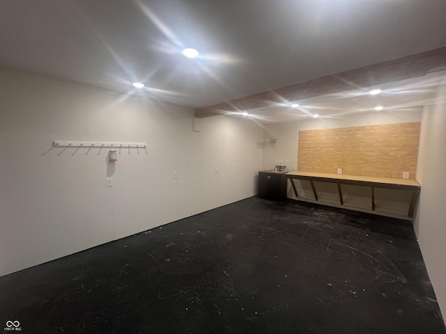 945 E Worthsville Rd, Greenwood, IN 46143 - basement with a workshop area