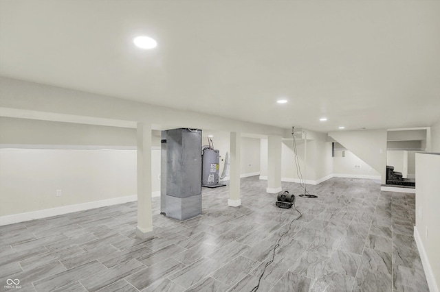 1923 N Parker Ave, Indianapolis, IN 46218 - finished basement featuring water heater and recessed lighting