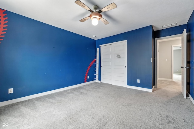 7225 Lockford S, Avon, IN 46123 - unfurnished bedroom with carpet floors, a closet, and ceiling fan