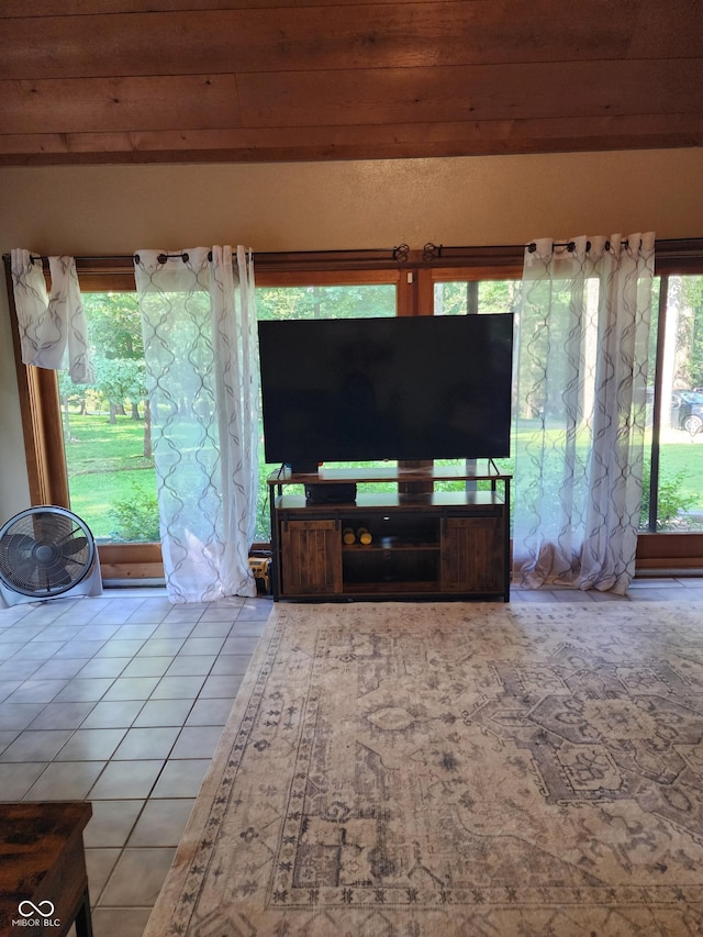 6774 S Becks Grove Rd, Freetown, IN 47235 - unfurnished living room featuring tile patterned flooring