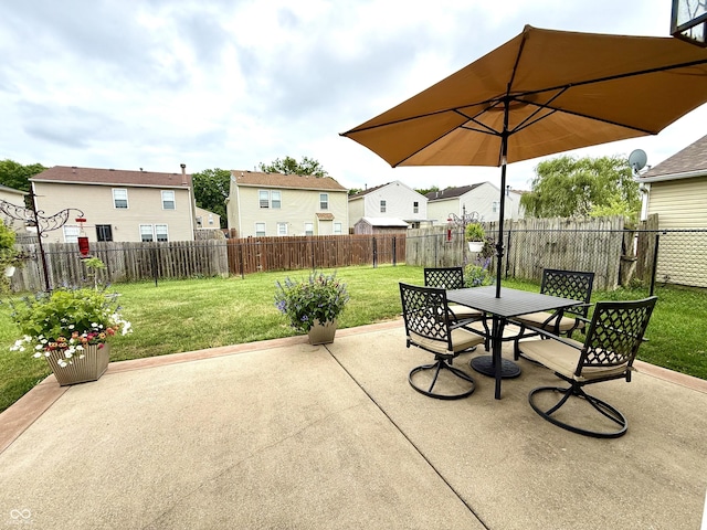 6309 Monteo Dr, Indianapolis, IN 46217 - view of patio / terrace featuring outdoor dining area and a residential view