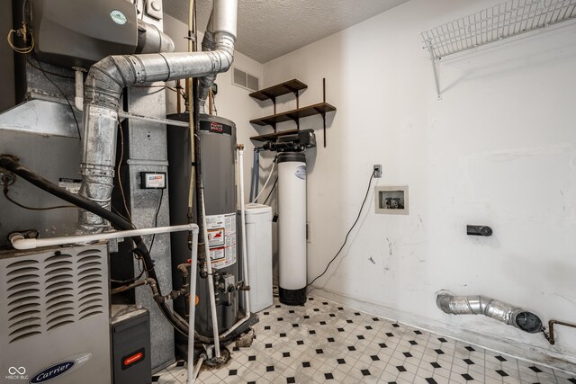 12956 Shandon Ln, Fishers, IN 46038 - utility room featuring gas water heater and heating unit