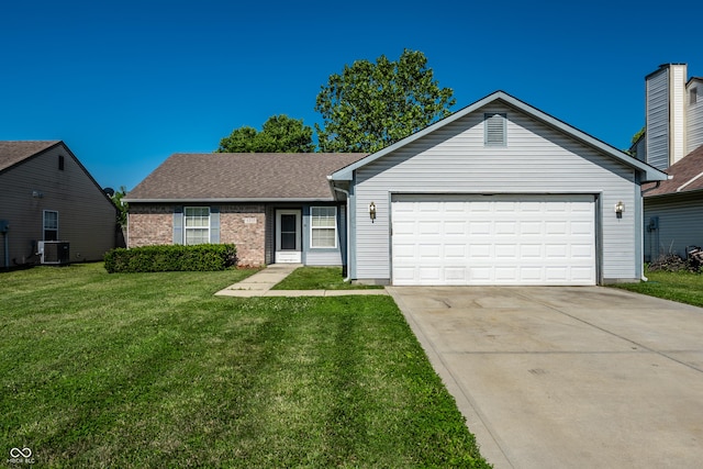 12956 Shandon Ln, Fishers, IN 46038 - single story home featuring a garage, a front yard, concrete driveway, brick siding, and roof with shingles