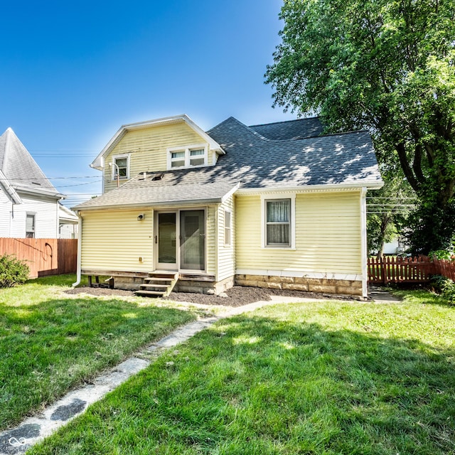 429 W Washington St, Shelbyville, IN 46176 - rear view of house featuring entry steps and a shingled roof